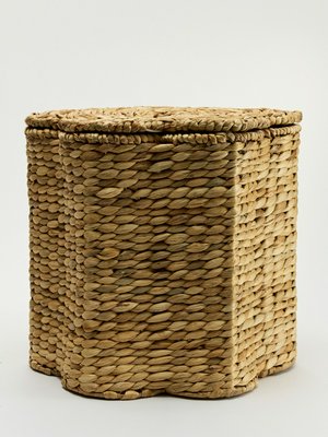 Плетеная детская корзина с крышкой для хранения, натуральный, арт. art001