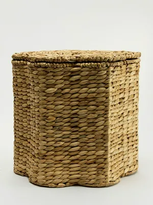 Плетеная детская корзина с крышкой для хранения, натуральный, арт. art001