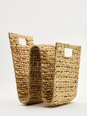 Плетеная подставка для журналов, бежевый, арт. 12345