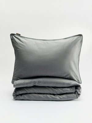 Комплект постельного белья без простыни 1,5 спальный 140х200 см, серый, арт. n/a