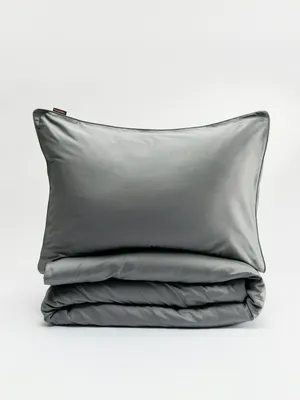 Комплект постельного белья без простыни 1,5 спальный 140х200 см, серый, арт. n/a