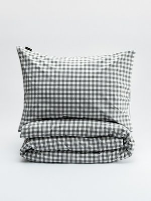 Комплект постельного белья без простыни 1,5 спальный, серый, белый, арт. 16930