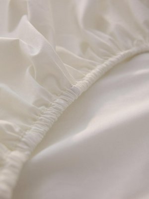 Простыня на резинке из сатина 90х200 см, молочный, арт. 16931