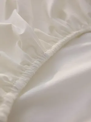 Простыня на резинке из сатина 90х200 см, молочный, арт. 16931