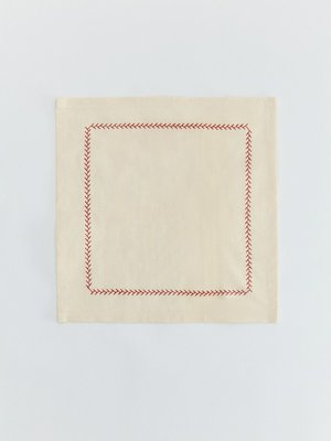 Салфетка сервировочная, молочный, красный, арт. 16937