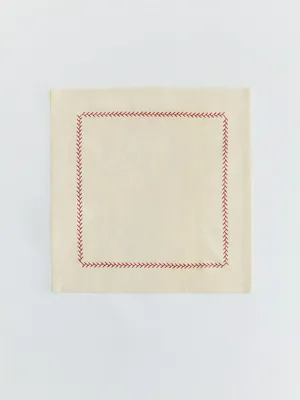 Салфетка сервировочная, молочный, красный, арт. 16937