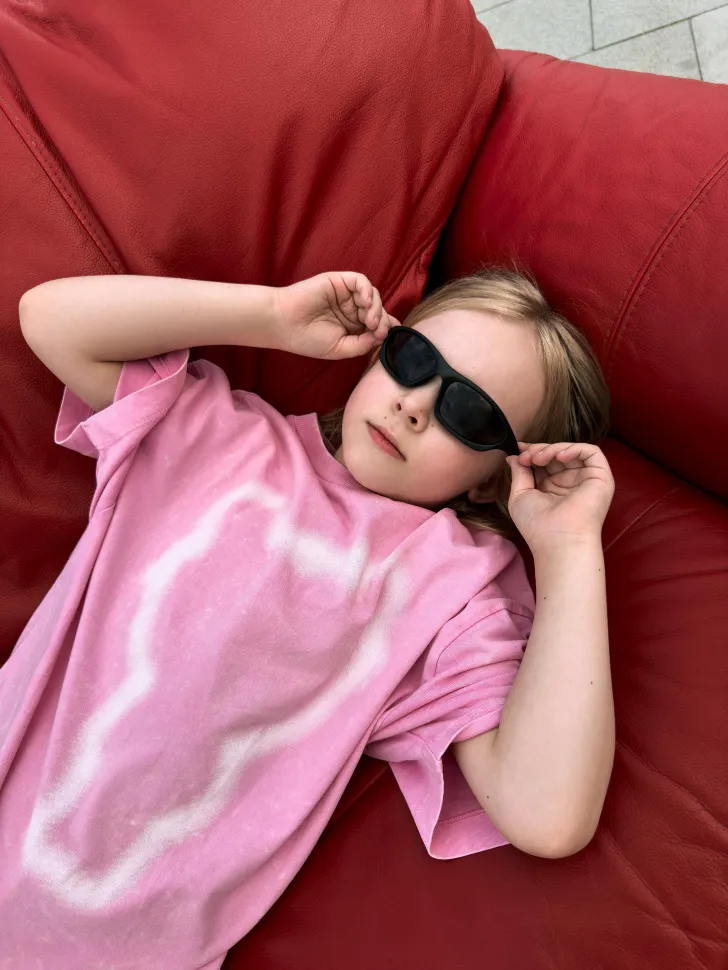 Футболка оверсайз для девочек, розовый, арт. 1695