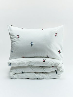 Комплект постельного белья без простыни 1,5 спальный, белый, арт. 16952