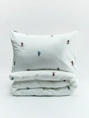 Комплект постельного белья без простыни 1,5 спальный, белый, арт. 16952