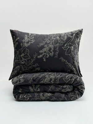 Комплект постельного белья без простыни 1,5 спальный, темно-серый, бежевый, арт. 000123