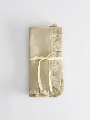 Салфетка сервировочная из хлопка и льна, бежевый, арт. n/a