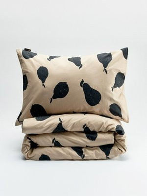 Комплект постельного белья без простыни 1,5 спальный, бежевый, черный, арт. n/a