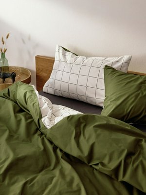 Комплект постельного белья без простыни, оливковый, белый, арт. psb140200