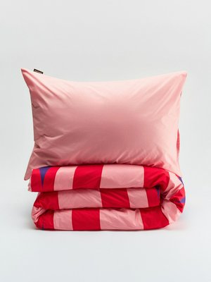 Комплект постельного белья без простыни 1,5 спальный 140х200 см, красный, розовый, арт. 0000