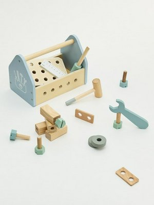Деревянный игрушечный набор Инструменты, голубой, деревянный, арт. 17005