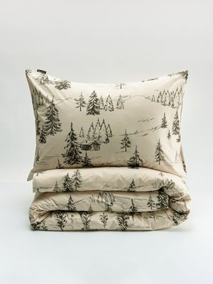 Комплект постельного белья 1,5 спальный 140х200 см, бежевый, черный, арт. pb140200