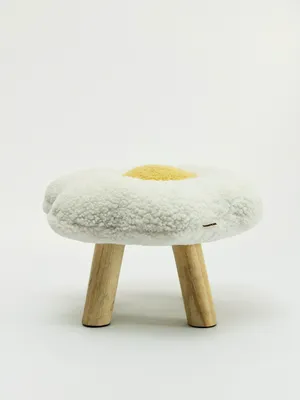 Пуф детский, белый, желтый, арт. 001