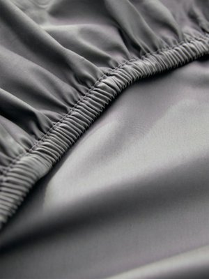 Простыня на резинке из сатина 90х200 см, серый, арт. n/a