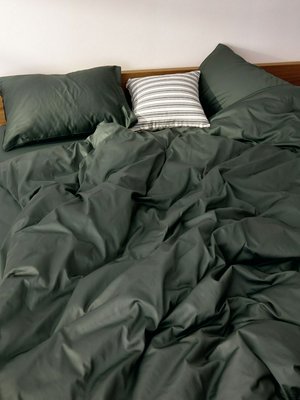 Комплект постельного белья 2-х спальный без простыни, темно-зеленый, арт. 17055