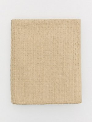 Вафельное покрывало из хлопка, бежевый, арт. 17059