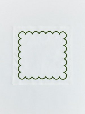 Салфетка сервировочная, белый, зеленый, арт. serv001