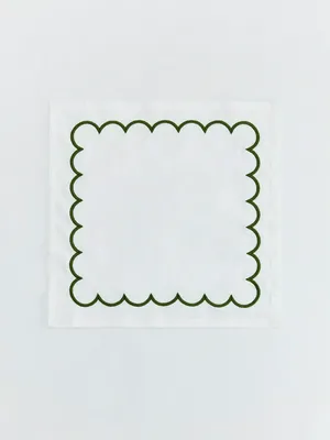 Салфетка сервировочная, белый, зеленый, арт. serv001