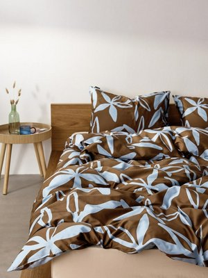 Комплект постельного белья без простыни 2-х спальный, коричневый, голубой, арт. n/a