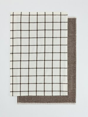 Набор из 2 кухонных полотенец, белый, коричневый, арт. n/a