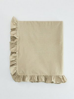 Скатерть из хлопка и льна с оборками, бежевый, арт. n/a