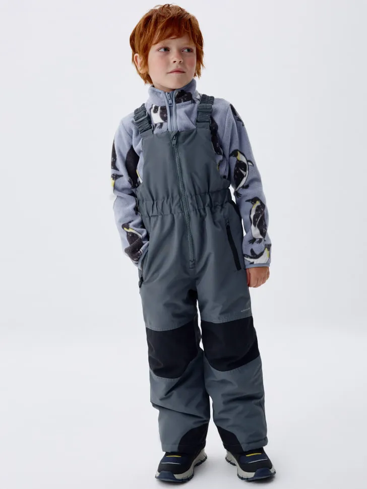 Детский зимний полукомбинезон из мембранной ткани, серый, арт. 1710