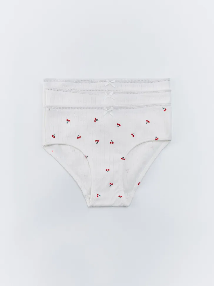 Набор из 3 трусов-слипов для девочек, белый, арт. 17136