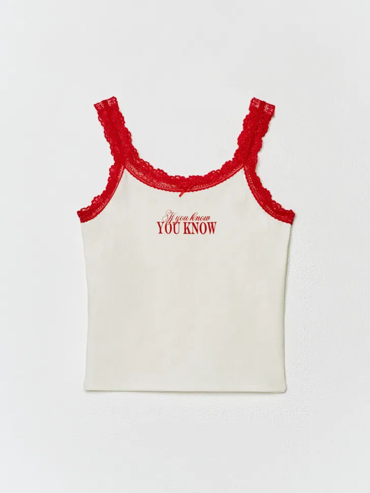 Бельевая майка на тонких бретелях для девочек, разноцветный, арт. 17137