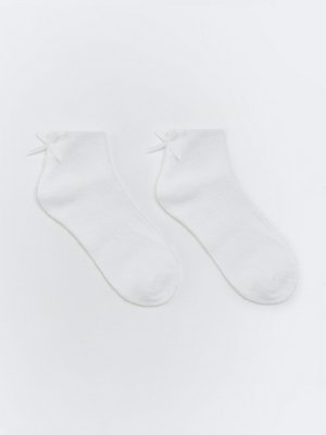 Пушистые носки с бантиком, белый, арт. 17140