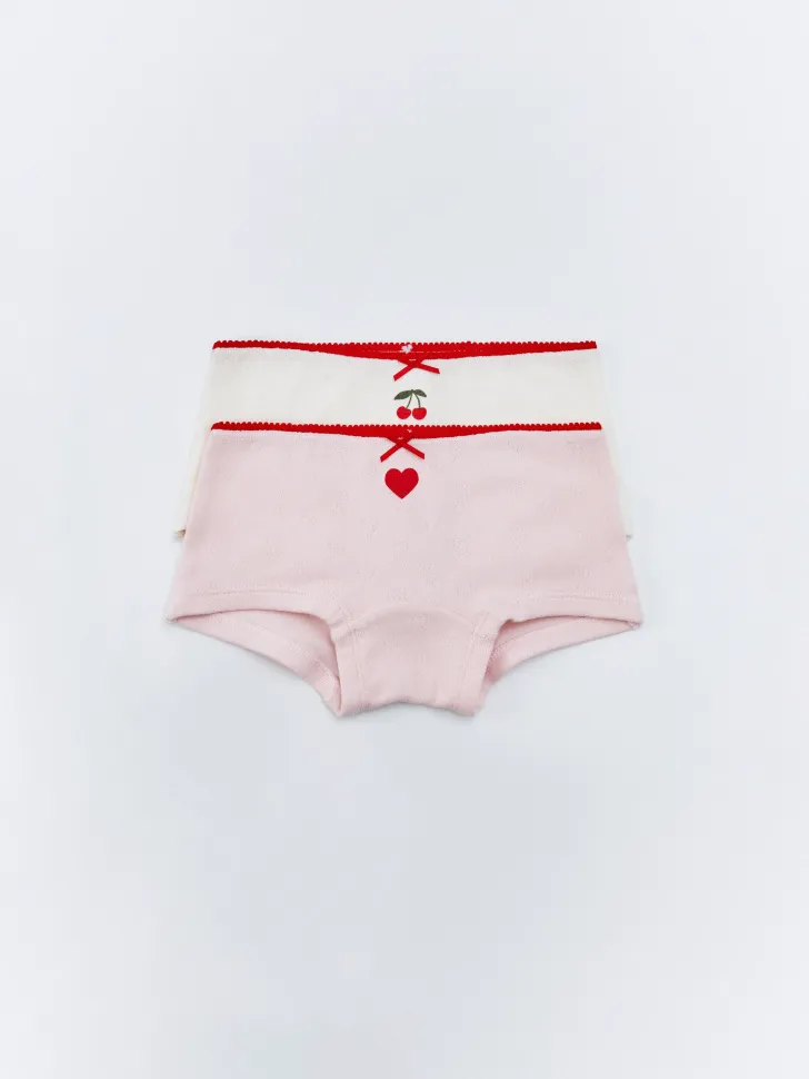 Набор из 2 трусов-шортиков для девочек, разноцветный, арт. 17145