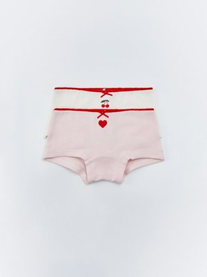 Набор из 2 трусов-шортиков для девочек, розовый, белый, арт. 17145