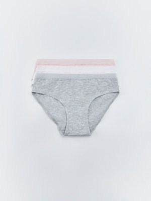 Набор из 3 трусов-слипов для девочек, серый, белый, розовый, арт. д223344