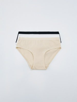 Набор из 3 трусов-слипов для девочек, бежевый, белый, черный, арт. dvh3slip