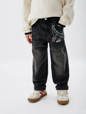 Утепленные джинсы для мальчиков, серый, арт. 1721