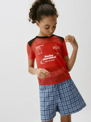 Футболка из сетки в спортивном стиле для девочек, арт. 1739