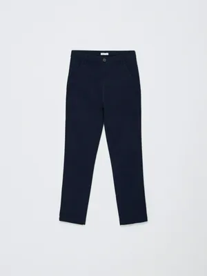 Прямые брюки из смесового хлопка для мальчиков, синий, арт. 1756