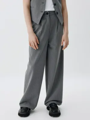 Широкие брюки в полоску для девочек, арт. 1757