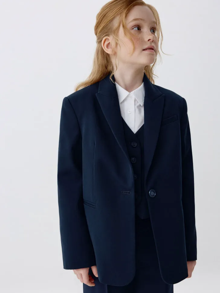 Классический жакет для девочек, синий, арт. 1762