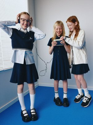 Вязаный жилет в стиле преппи для девочек, арт. 1765