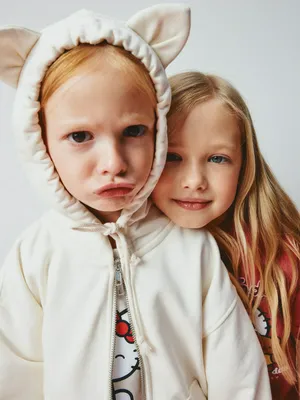 Толстовка с ушками на капюшоне для девочек, арт. 1786