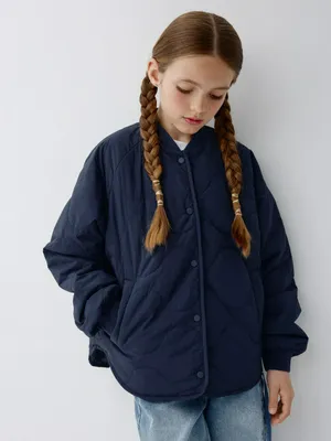 Стеганая куртка для девочек, синий, арт. 1790