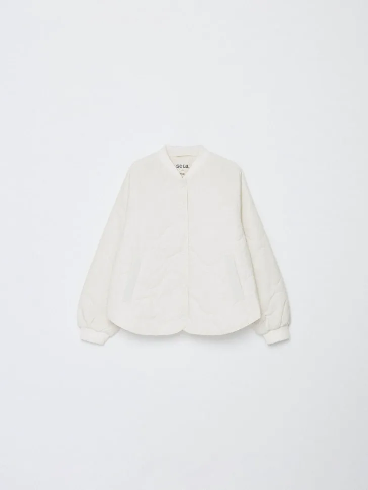 Стеганая куртка для девочек, белый, арт. 1793