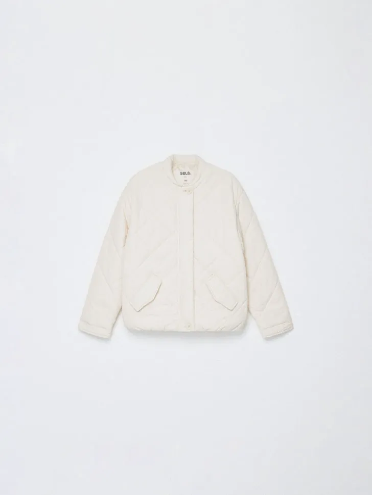 Стеганая куртка для девочек, бежевый, арт. 1801