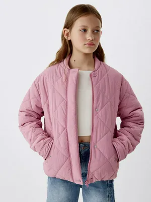 Стеганая куртка для девочек, розовый, арт. 1803