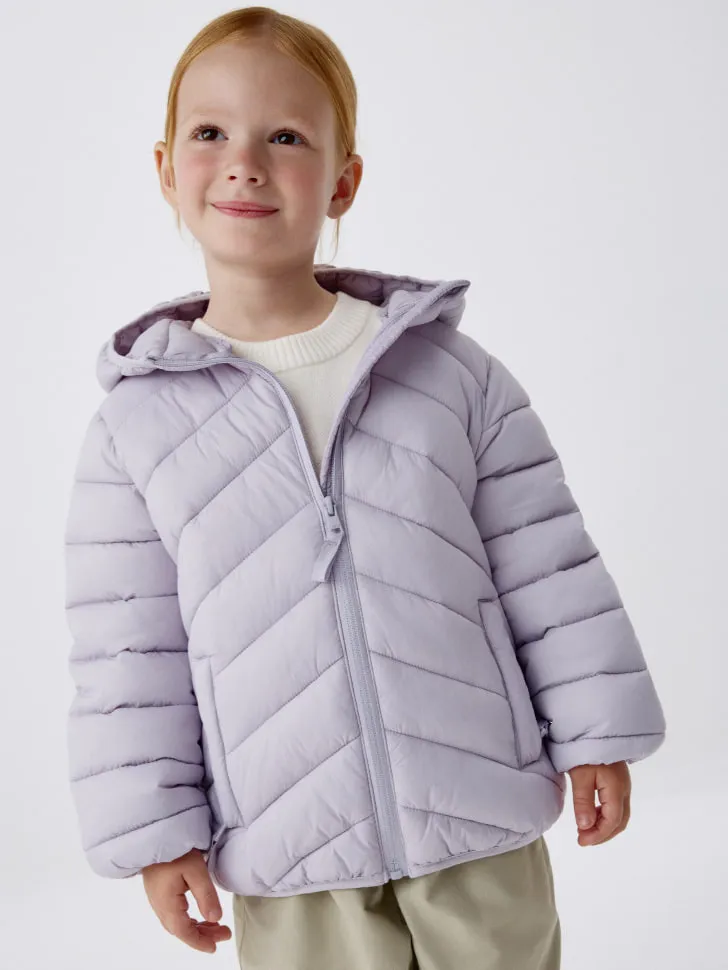 Базовая ультралегкая стеганая куртка для девочек, фиолетовый, арт. 1804