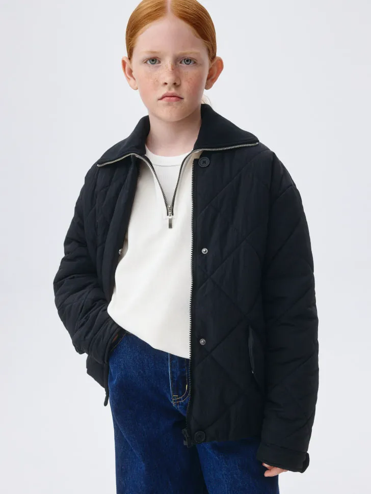 Стеганая куртка для девочек, черный, арт. 1808